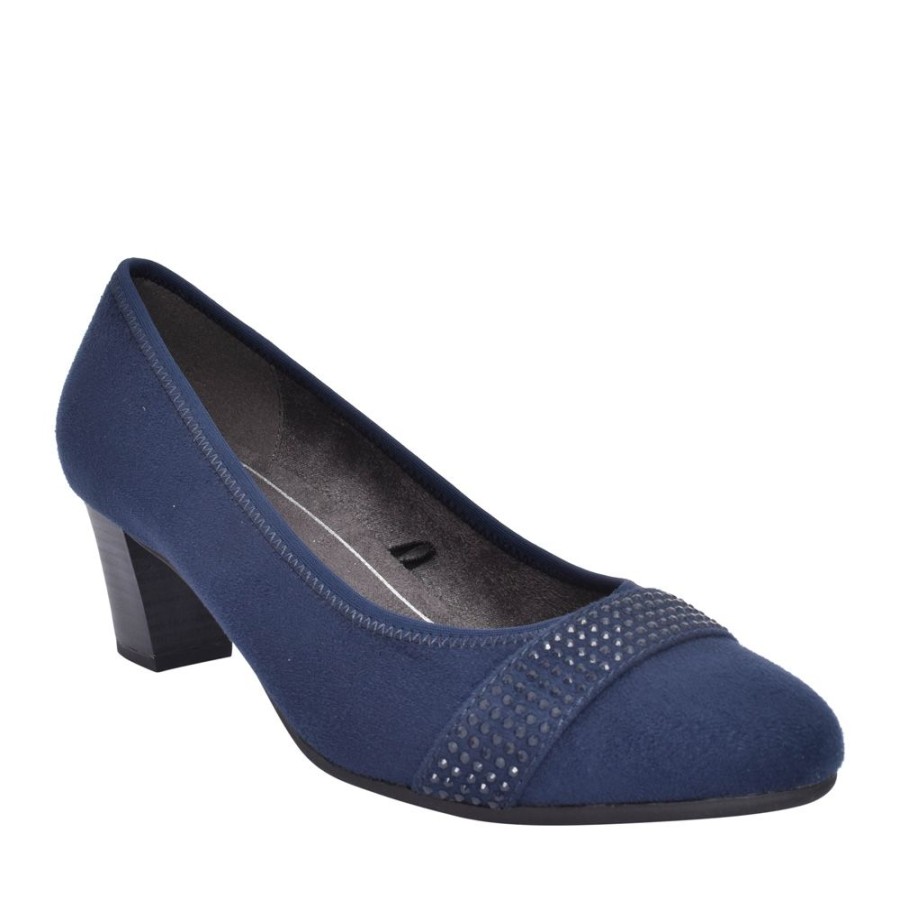 Ladies JANA | Ladies 8-22465 Medium Heel Court Shoe In Navy