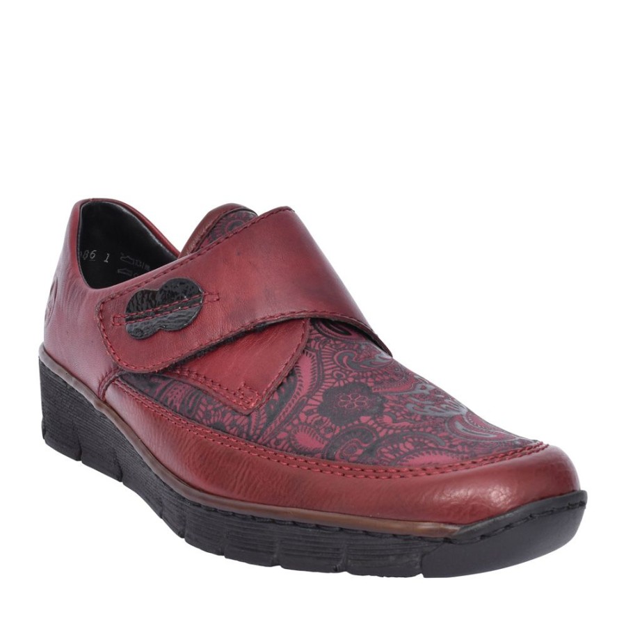 Ladies RIEKER | Ladies 537C0 Wedge Shoe In Wine
