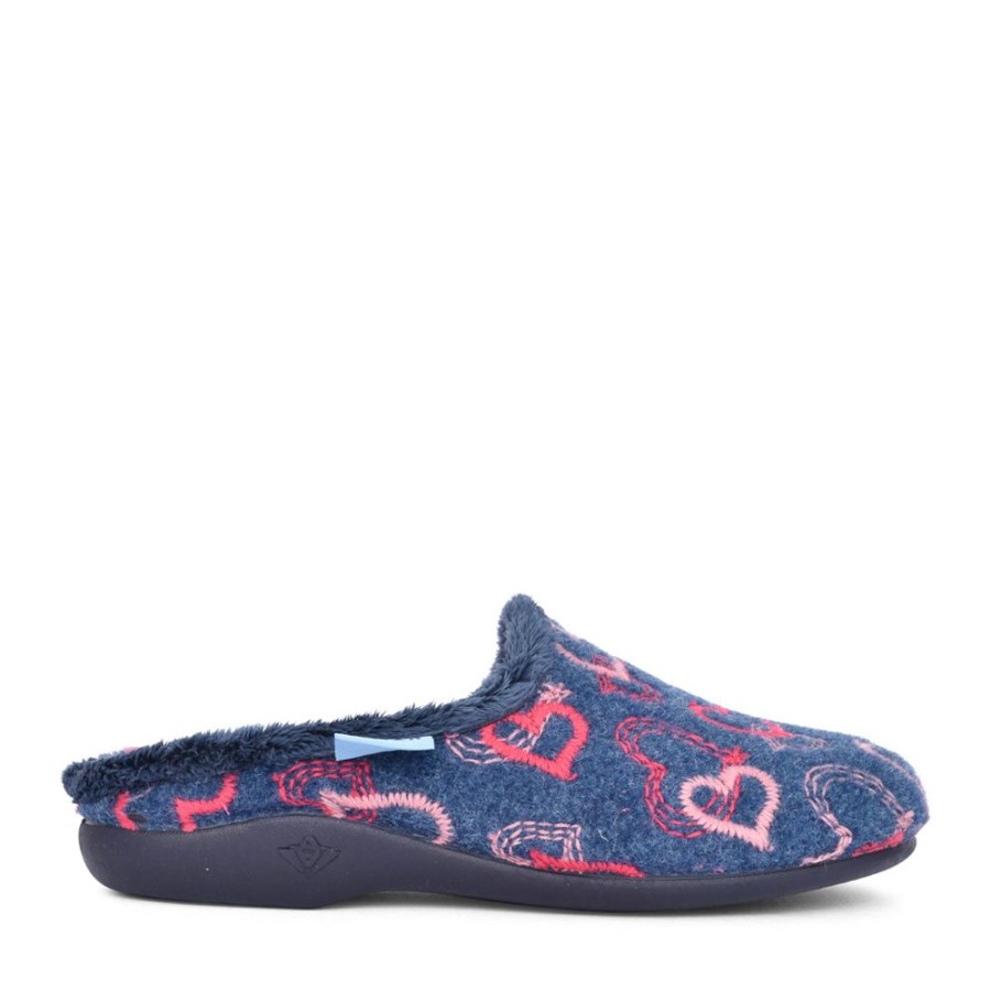 Ladies LUNAR | Ladies Honey Kla146 Mule Slipper In Navy