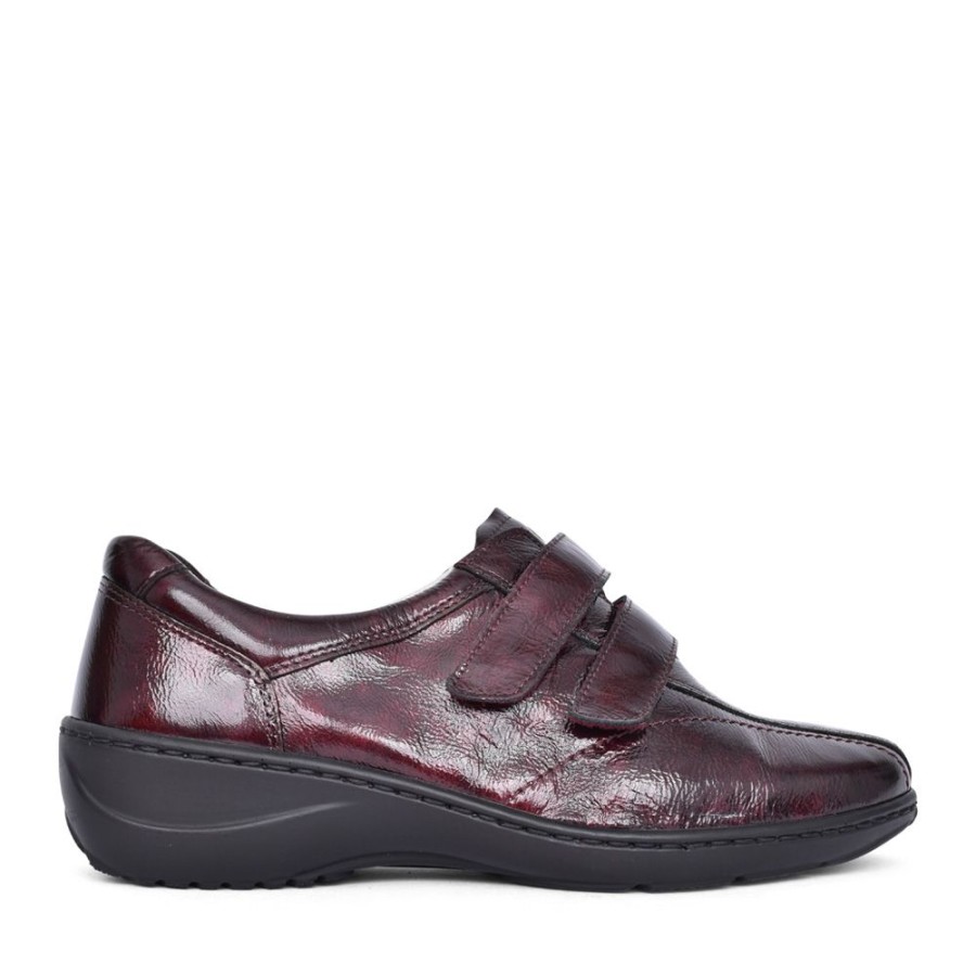 Ladies WALDLAUFER | Ladies Kya 607302 Velcro Shoe In Burgandy