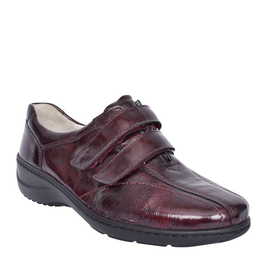 Ladies WALDLAUFER | Ladies Kya 607302 Velcro Shoe In Burgandy