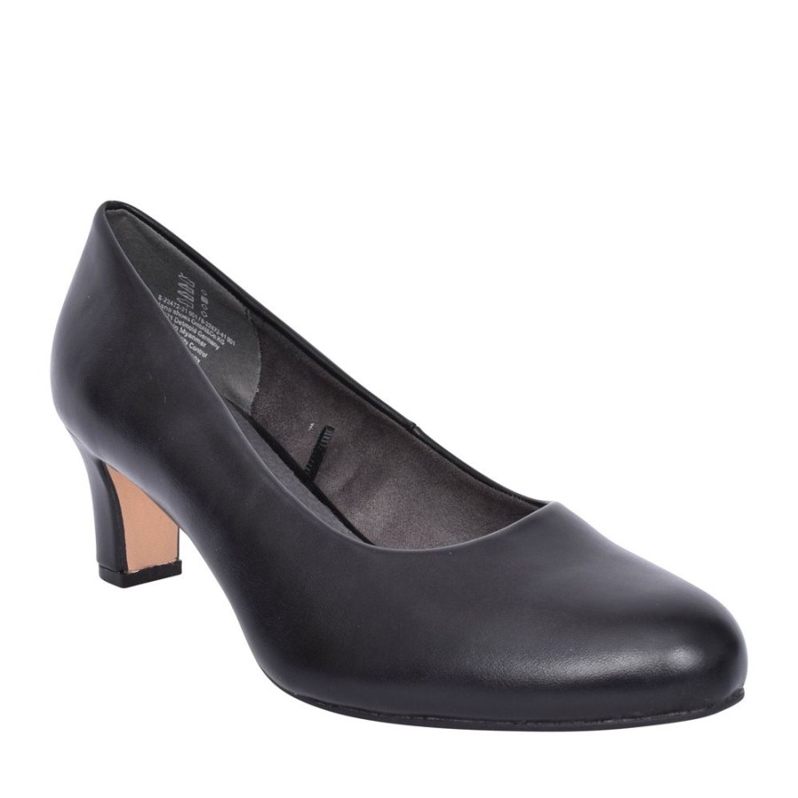Ladies JANA | Ladies 8-22472 Medium Heel Court Shoe In Black