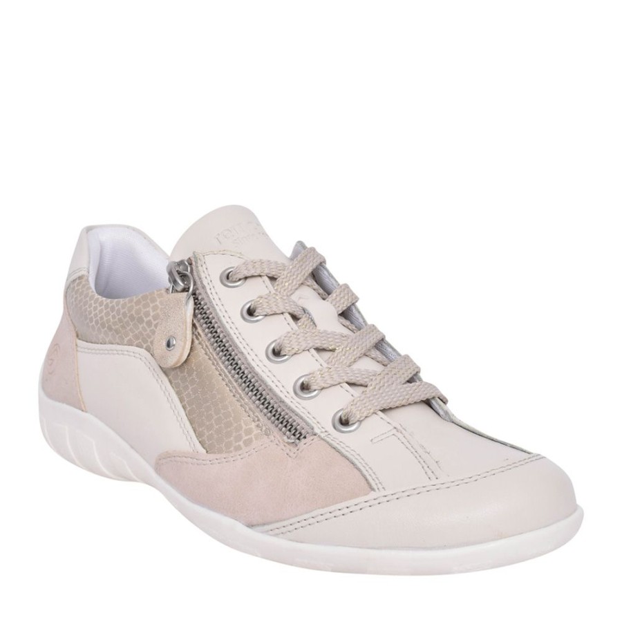 Ladies REMONTE | Ladies R3410 Laced Trainer In Beige