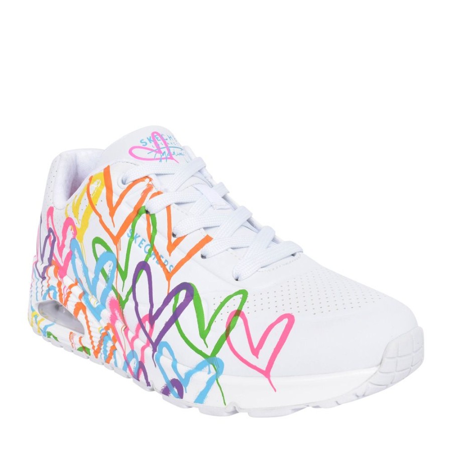 Ladies SKECHERS | Ladies 177981 Uno Laced Trainer In White