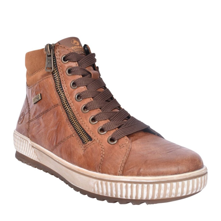 Ladies REMONTE | Ladies D0772 Tex Laced Ankle Boot In Tan