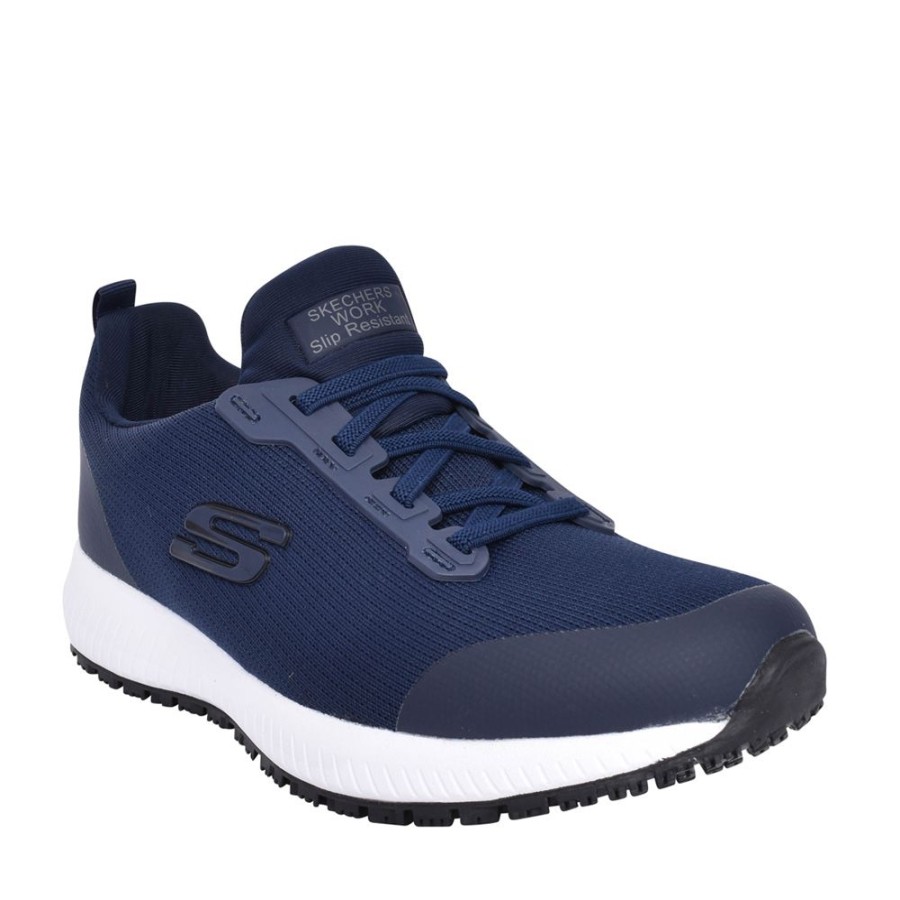 Ladies SKECHERS | Ladies Workwear 77222Ec Squad Sr Laced Trainer In Navy